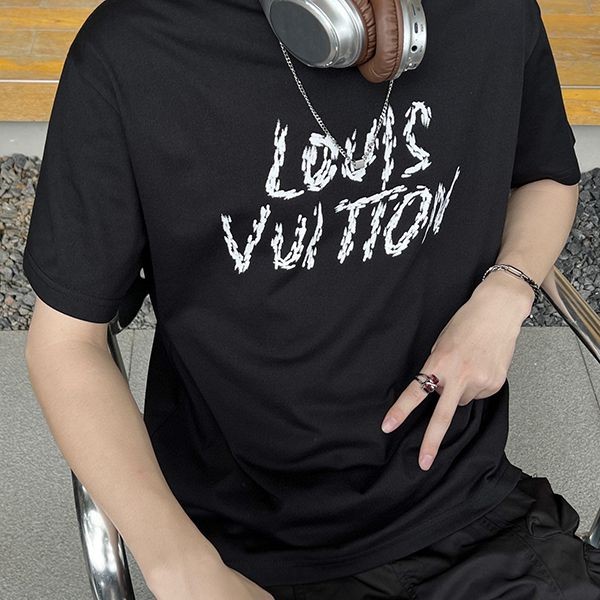 激安価格！ルイヴィトン ロゴスケッチ風フォント Tシャツ コピー vuz41815